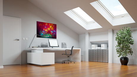 Ausgebauter Dachboden als Home Office